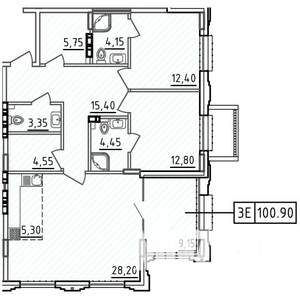 3-к квартира, вторичка, 101м2, 2/10 этаж