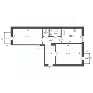 2-к квартира, вторичка, 59м2, 5/5 этаж