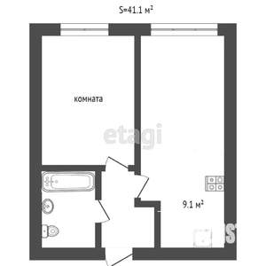 1-к квартира, вторичка, 42м2, 15/26 этаж