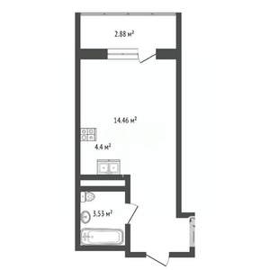 Студия квартира, вторичка, 24м2, 8/10 этаж