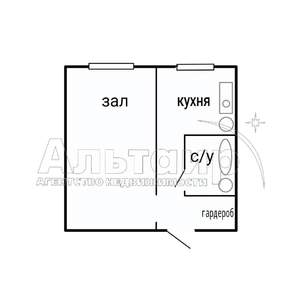 1-к квартира, вторичка, 30м2, 2/5 этаж