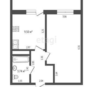 1-к квартира, вторичка, 36м2, 17/17 этаж