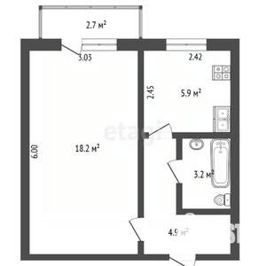 1-к квартира, вторичка, 33м2, 8/10 этаж