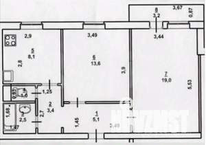 2-к квартира, вторичка, 53м2, 4/10 этаж