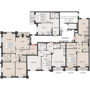 3-к квартира, вторичка, 106м2, 2/7 этаж