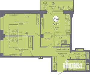 2-к квартира, вторичка, 84м2, 12/24 этаж