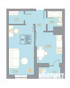 1-к квартира, вторичка, 43м2, 10/22 этаж