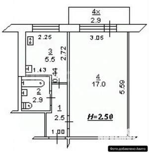 1-к квартира, вторичка, 31м2, 4/5 этаж