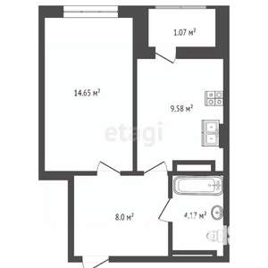 1-к квартира, вторичка, 37м2, 6/22 этаж