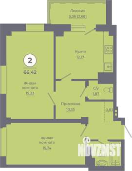 2-к квартира, вторичка, 66м2, 9/24 этаж