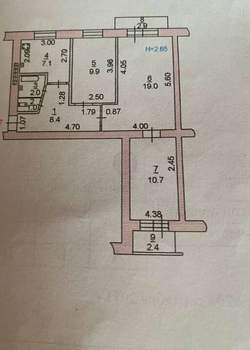 3-к квартира, вторичка, 60м2, 8/10 этаж