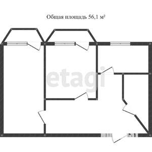 2-к квартира, вторичка, 43м2, 3/5 этаж