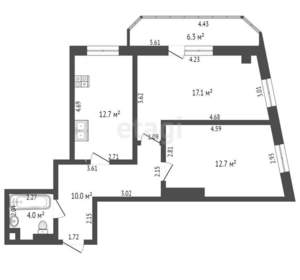 2-к квартира, вторичка, 59м2, 14/19 этаж