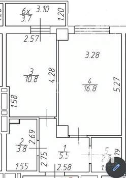1-к квартира, вторичка, 41м2, 3/19 этаж