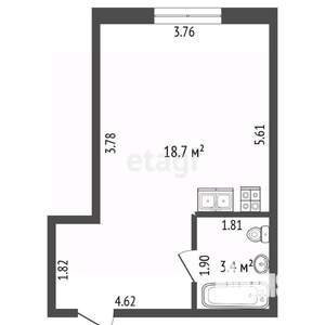 Студия квартира, вторичка, 22м2, 2/8 этаж