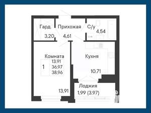 1-к квартира, вторичка, 39м2, 7/8 этаж