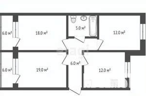 3-к квартира, вторичка, 84м2, 9/10 этаж