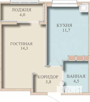 1-к квартира, сданный дом, 34м2, 10/24 этаж