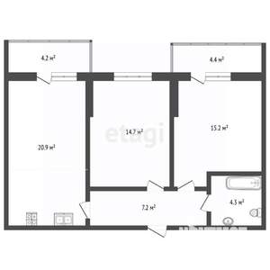 2-к квартира, вторичка, 62м2, 9/16 этаж