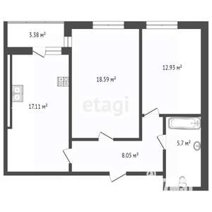 2-к квартира, вторичка, 67м2, 8/10 этаж