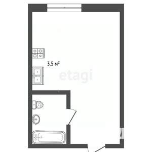 Студия квартира, вторичка, 20м2, 1/5 этаж