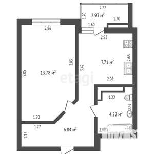 1-к квартира, вторичка, 35м2, 12/24 этаж