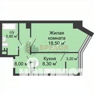 1-к квартира, вторичка, 44м2, 9/24 этаж