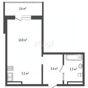 Студия квартира, вторичка, 25м2, 1/17 этаж