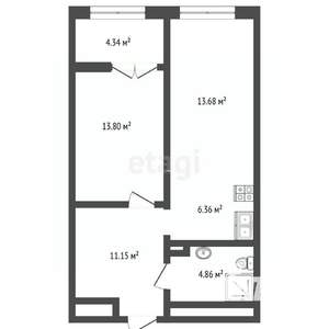 2-к квартира, вторичка, 50м2, 14/25 этаж