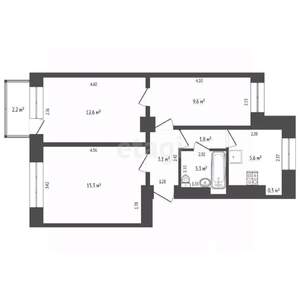 3-к квартира, вторичка, 52м2, 4/5 этаж