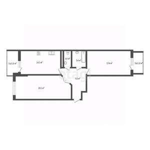 2-к квартира, вторичка, 71м2, 20/25 этаж