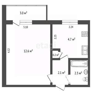 1-к квартира, вторичка, 22м2, 3/9 этаж