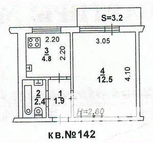 1-к квартира, вторичка, 23м2, 8/9 этаж