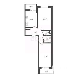 2-к квартира, вторичка, 56м2, 2/24 этаж