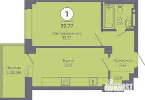 1-к квартира, вторичка, 40м2, 12/24 этаж