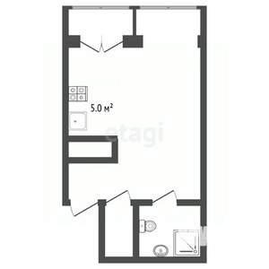 Студия квартира, вторичка, 45м2, 14/24 этаж