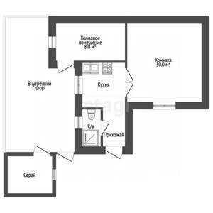 1-к квартира, вторичка, 29м2, 1/1 этаж