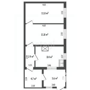 2-к квартира, вторичка, 45м2, 1/2 этаж