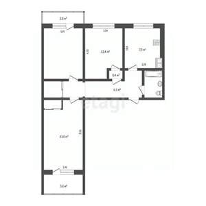 3-к квартира, вторичка, 60м2, 7/9 этаж