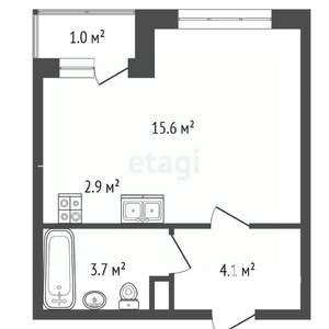 Студия квартира, вторичка, 27м2, 11/12 этаж
