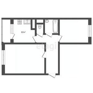 2-к квартира, вторичка, 56м2, 4/18 этаж