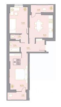 2-к квартира, вторичка, 71м2, 18/22 этаж