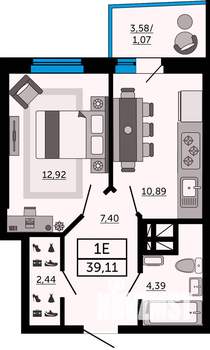 1-к квартира, вторичка, 39м2, 26/31 этаж