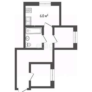 2-к квартира, вторичка, 43м2, 1/5 этаж