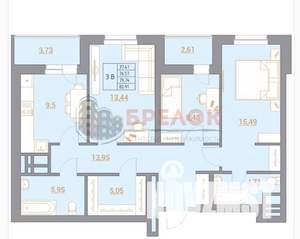 3-к квартира, вторичка, 83м2, 21/22 этаж