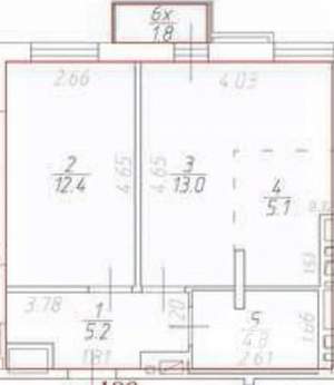 1-к квартира, вторичка, 40м2, 17/25 этаж