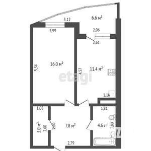 1-к квартира, вторичка, 40м2, 12/24 этаж