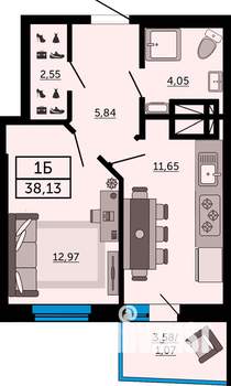 1-к квартира, вторичка, 38м2, 27/31 этаж