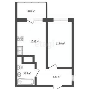 1-к квартира, вторичка, 40м2, 10/25 этаж