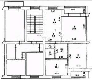 3-к квартира, вторичка, 72м2, 4/5 этаж